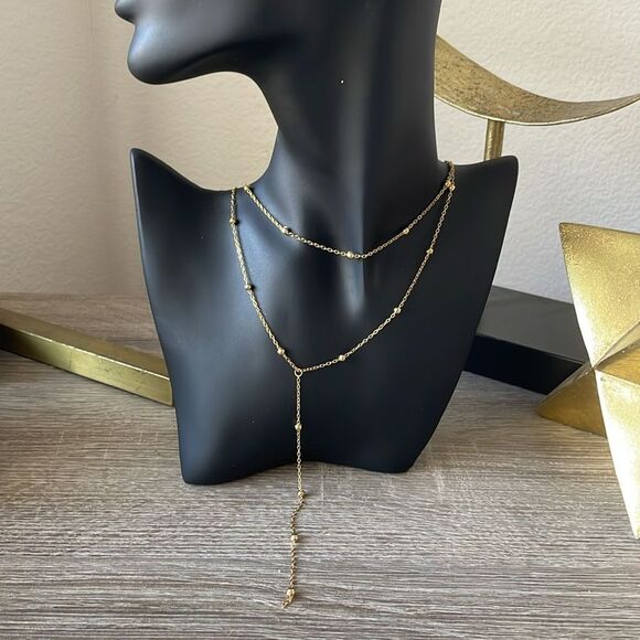 Gold Layered Necklace N1076 - Picture 3 of 3